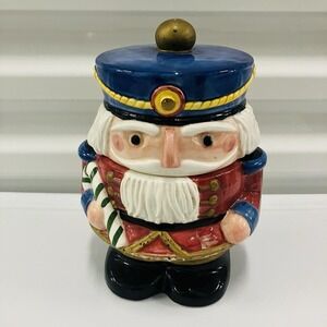 Fitz & Floyd 1992 Nutcracker Sweets Soldier Ceramic Christmas Holiday Cookie Jar